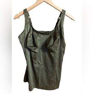 Ruby Ribbon Simply Smooth Pocket Cami Foliage Green Snake Print Size 50 NEW